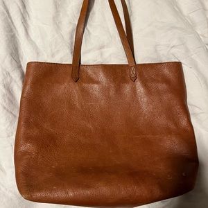GENUINE LEATHER madewell zip top transport tote